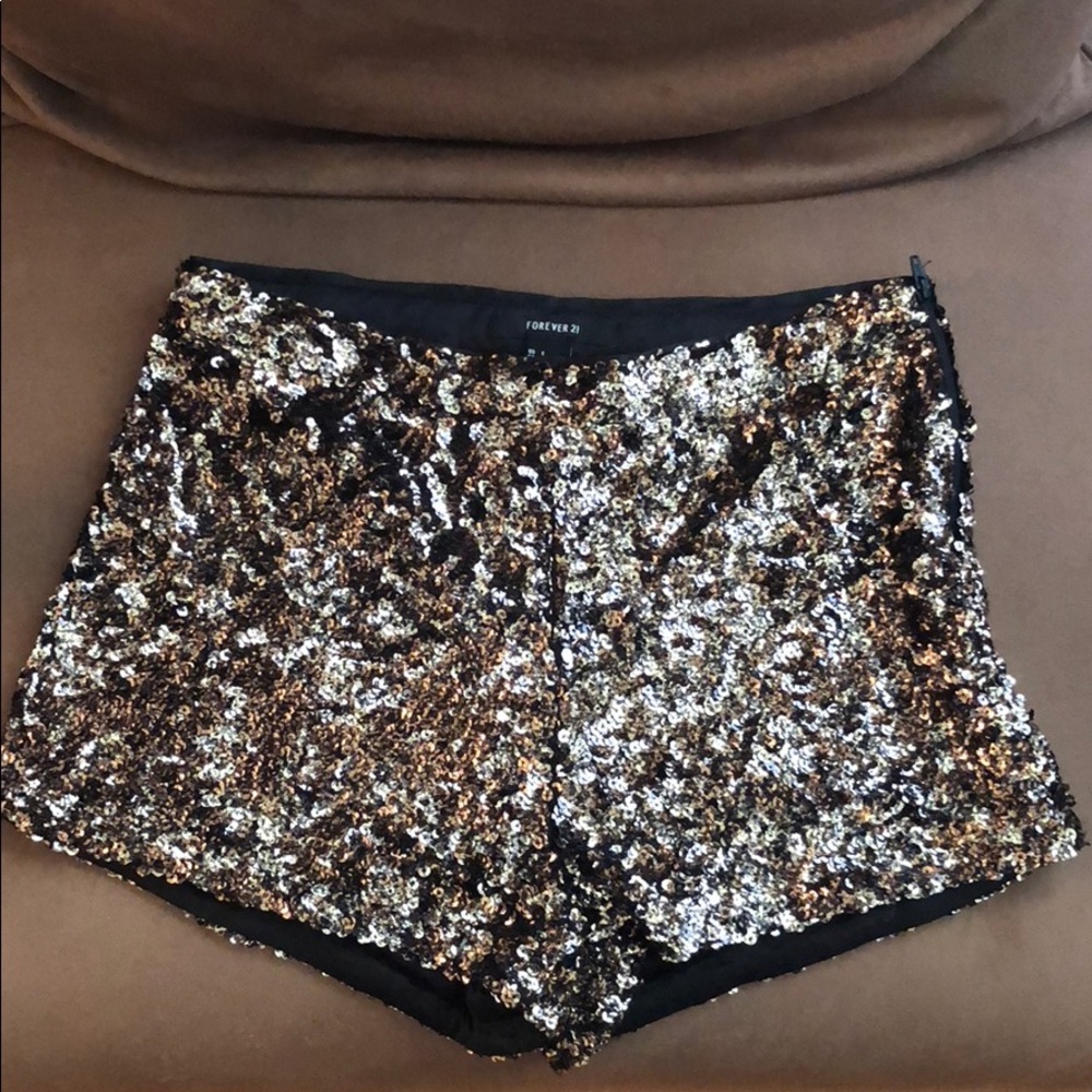 Gold Sequined Shorts
